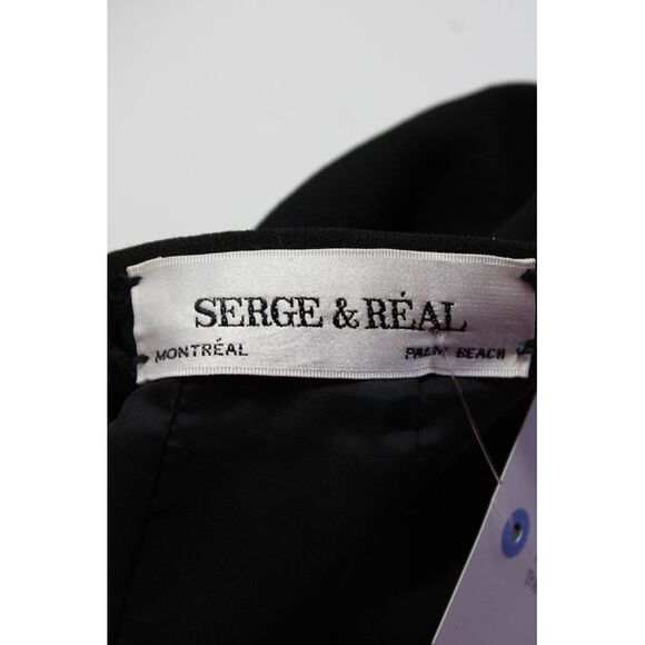Serge & Real Womens Mid Rise Crop Straight Leg Pleated Pants Black Size 6 - Picture 5 of 5